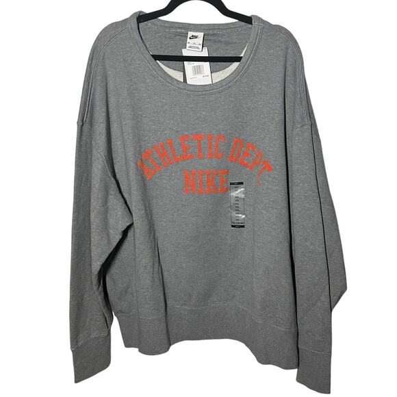 Nike Sportswear Trend Fleece Gray Athletic Pullover Crewneck NWT Size XXL Men's - Picture 2 of 16